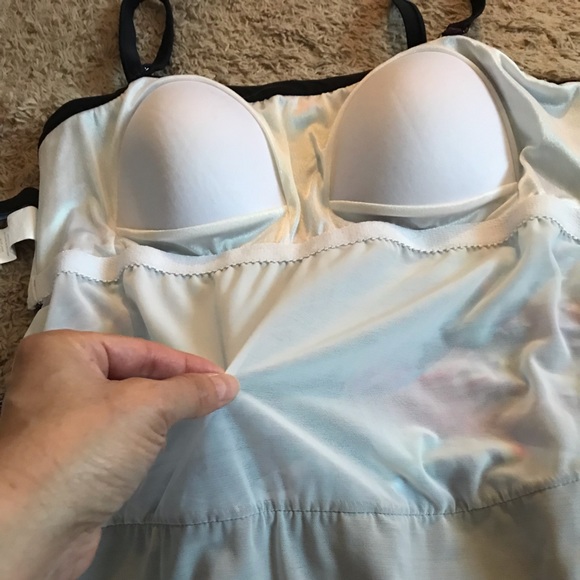 Maxine Blue Pink Black paint spat bathing swimsuit Plus size 16 XL tummy control - Picture 12 of 16